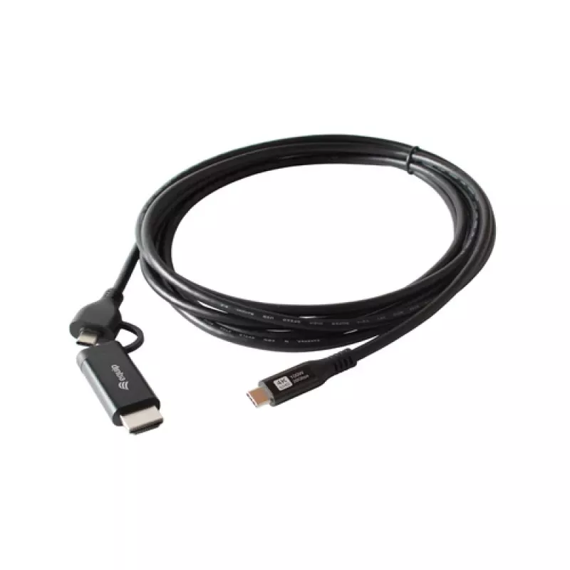 EQUIP USB-C į USB-C + HDMI adapteris su 100W Power Delivery, 4K 60Hz, 3m aliuminio korpusu