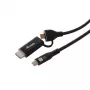 EQUIP USB-C į USB-C + HDMI adapteris su 100W Power Delivery, 4K 60Hz, 3m aliuminio korpusu
