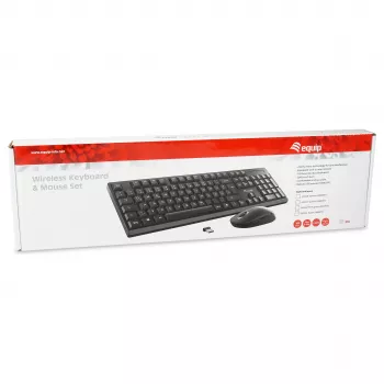 Equip belaidė klaviatūra ir pelė - vokiškas išdėstymas - juoda