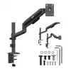 Ergo Office ER-691 B Dujinės spyruoklės monitoriaus laikiklis 17-32 inch ekranams, 1-10 kg, matinė juoda, VESA 75/100