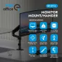 Ergo Office ER-691 B Dujinės spyruoklės monitoriaus laikiklis 17-32 inch ekranams, 1-10 kg, matinė juoda, VESA 75/100