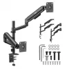 ERGO OFFICE ER-692 B – Dvigubo monitoriaus laikiklis su dujine spyruokle, tinka 17–32 inch, 1–10 kg vienai rankai, matinė juoda