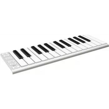 ESI Xkey 25 USB MIDI klaviatūra – 25 jautrūs klavišai, polifoninis aftertouch, šlifuotas aliuminis, itin plona, sidabrinė