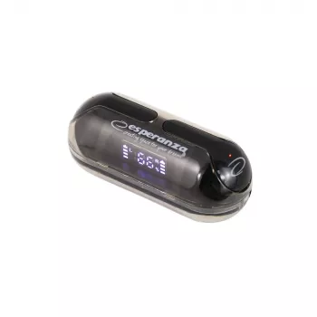 Esperanza EH239K True Wireless Stereo Bluetooth ausinės su įkrovimo dėklu, jutikliniais valdymais, įmontuotu mikrofonu, juodos