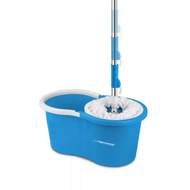 Esperanza EHS005 Rotacinė šluota su gręžimo mechanizmu, teleskopine rankena, 6 l kibiru, 2 mikropluošto galvutėmis, žalia/ pilka