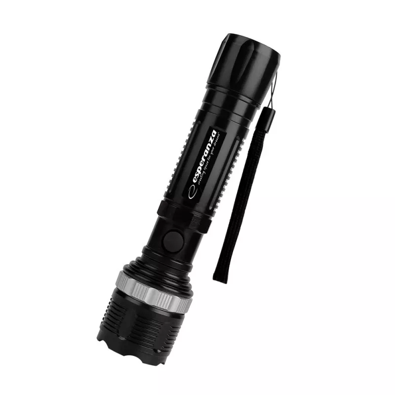 Esperanza Epione L Black Rankinis LED žibintuvėlis, 80 lm, 100 m spindulys, aliuminis, atsparus purslams