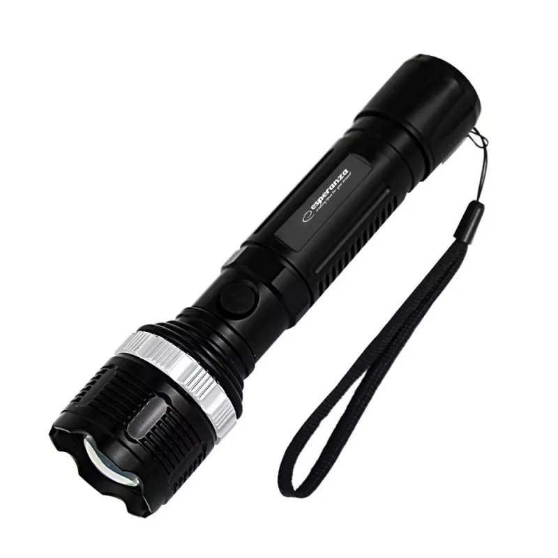 Esperanza Epione L Black Rankinis LED žibintuvėlis, 80 lm, 100 m spindulys, aliuminis, atsparus purslams
