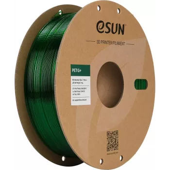 ESUN PETG+ 1.75mm permatomas žalias 1kg popierinė ritė 3D spausdintuvo kaitinamoji medžiaga PETG+175T-G1P1