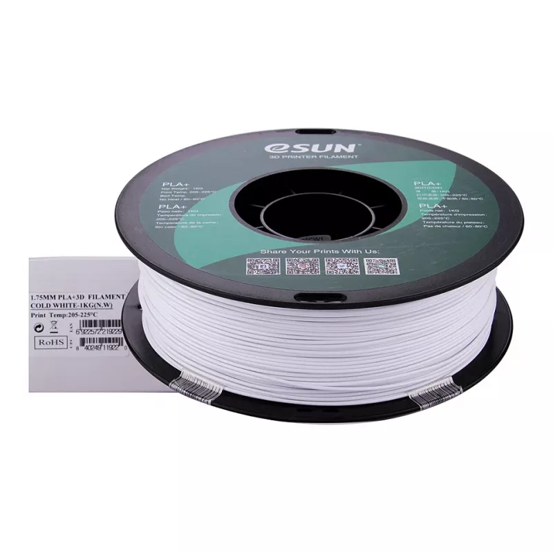 ESUN PLA+ 1,75 mm Cold White 1 kg 3D spausdintuvo filamentas