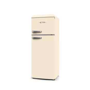 ETA Storio Retro ETA253390040EN Laisvai pastatomas šaldytuvas su šaldikliu viršuje, 215 l bendro tūrio, smėlio spalvos, energijos klasė E, 38 dB