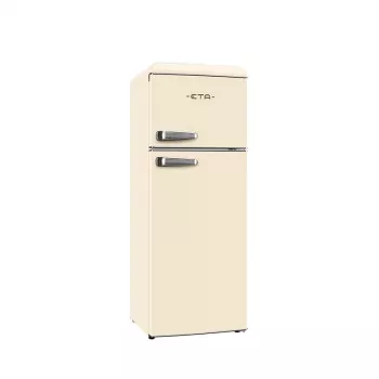 ETA Storio Retro ETA253390040EN Laisvai pastatomas šaldytuvas su šaldikliu viršuje, 215 l bendro tūrio, smėlio spalvos, energijos klasė E, 38 dB