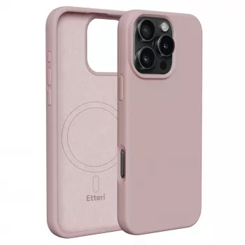 ETTERI Silicone Mag Case, skirta iPhone 16 Pro 6,3 colio, šviesiai rožinė
