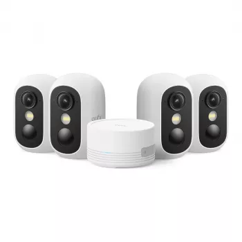 Eufy eufyCam C35 4K belaidė apsaugos kamera su saulės baterija, spalvotu naktiniu matymu, IP67, 8x priartinimu, 100dB sirena, balta