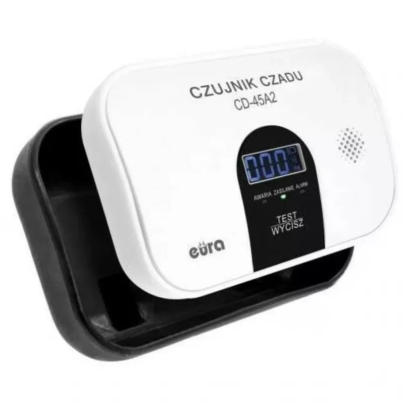 EURA CD-45A2 Laisvai pastatomas anglies monoksido detektorius su LCD ekranu, maitinamas baterijomis