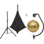 EUROLITE 50 cm auksinis veidrodinis rutulys su trikoju stovu ir juodu tempiamu dangteliu 20000707
