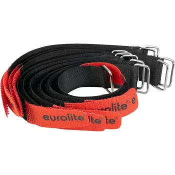 EUROLITE AR-20 kibiosios juostos kabelių raiščiai 20x180mm juodi/raudoni 10 vienetų rinkinys