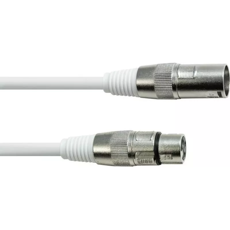 EUROLITE DMX laidas XLR 3-pin 1m baltas – patvarus valdymo laidas scenos apšvietimui