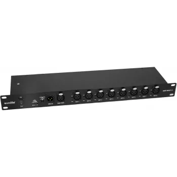EUROLITE DMX Split 8X 3 kontaktų galvaninės izoliacijos 19 colių stovo 1U skirstytuvas