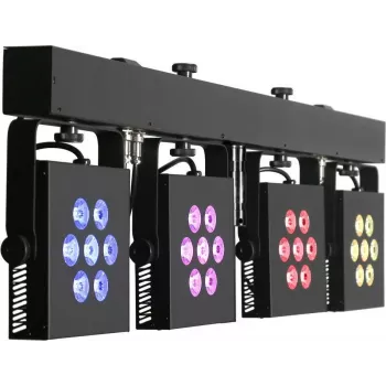 EUROLITE LED KLS-3002 MK2 kompaktinis šviesos rinkinys AIR 4x RGBWA/UV prožektoriai DMX belaidis