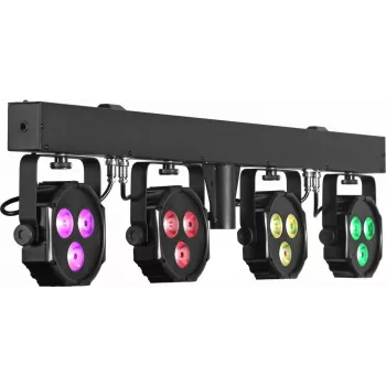EUROLITE LED KLS-402 kompaktinis šviesų rinkinys AIR su 4 RGB/WW prožektoriais ir AirW belaidžiu DMX
