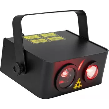 EUROLITE PolarStar RGB lazeris 193mW su žvaigždėto dangaus ir Šiaurės pašvaistės efektu, DMX, juodas