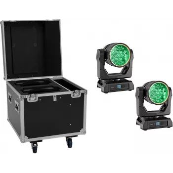 EUROLITE rinkinys 2x LED IP TMH-W285 Hypno Moving-Head Wash IP65 + Flightcase su ratukais