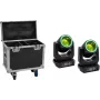 EUROLITE rinkinys 2x LED TMH-B120 Hypno Moving-Head Beam + Flightcase su ratukais