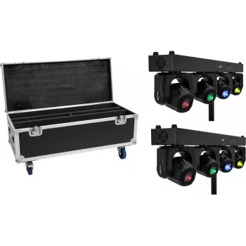 EUROLITE rinkinys 2x LED TMH Bar S120 judančios galvos prožektoriai + Flightcase su ratukais