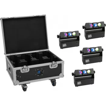 EUROLITE rinkinys 4x AKKU MBT-3 Spot MK2 LED prožektoriai + Flightcase su ratukais ir įkrovimo funkcija