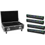 EUROLITE rinkinys 4x LED BAR-8 SWING QCL su flightcase ir ratukais