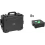 EUROLITE rinkinys 8x AKKU IP Flat Light 3 sw IP65 LED prožektoriai su vežimėlio dėklu