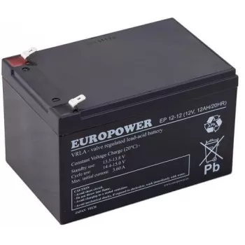 Europower EP12-12 12V 12Ah AGM akumuliatorius