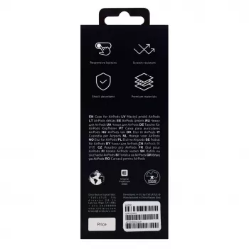 EVELATUS Apple AirPods Case EAC05 White - Silikoninis apsauginis dėklas su karabinu