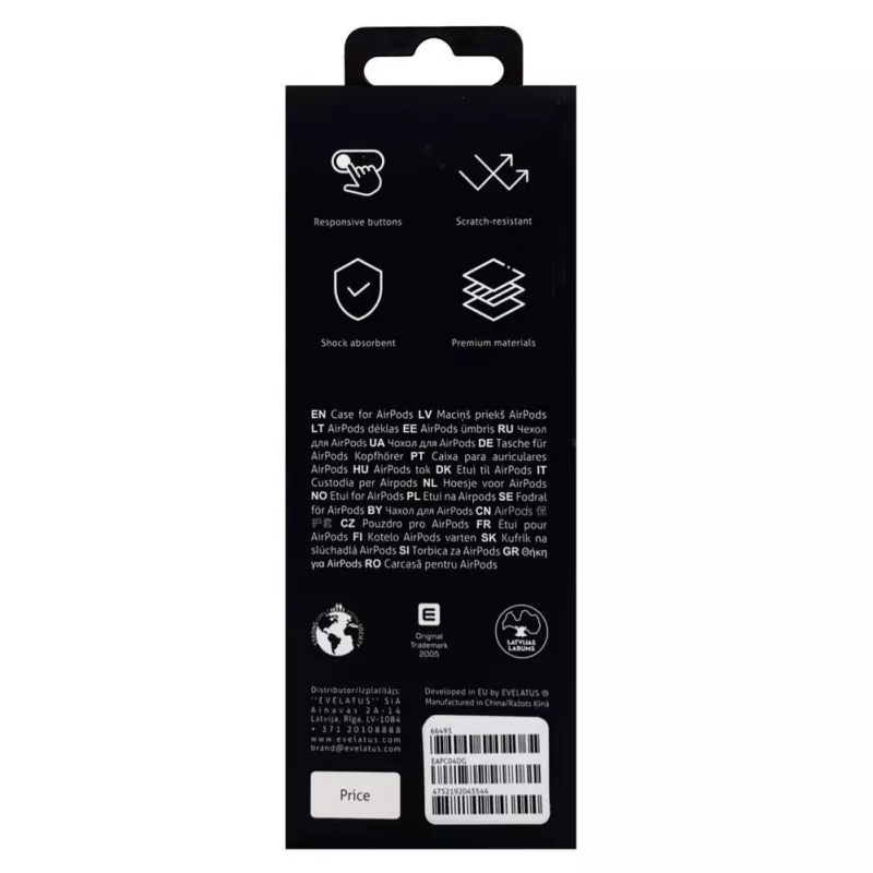 Evelatus Apple AirPods Pro Dėklas EAC04 Tamsiai Pilka