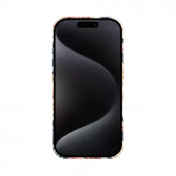 Evelatus Apple iPhone 16 plonas dėklas su MagSafe ir gėlių raštu raudonos spalvos