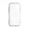 Evelatus Apple iPhone 16 plonas dėklas su MagSafe ir gėlių raštu raudonos spalvos