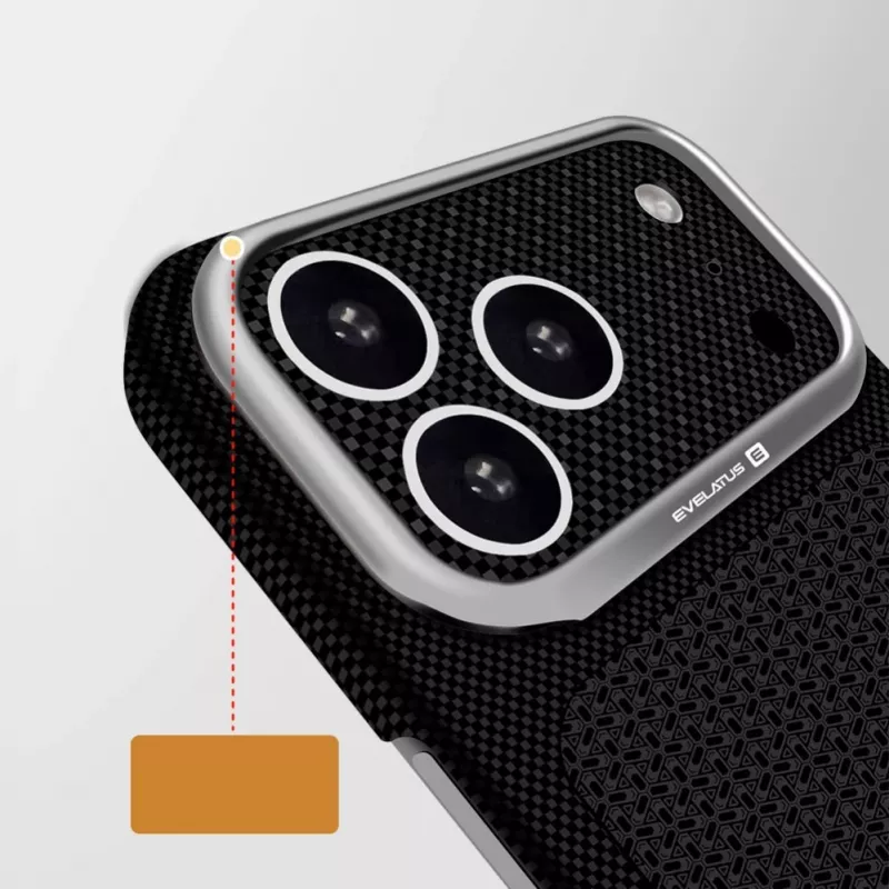 Evelatus Apple iPhone 17 Pro Max Carbon Premium Edition MagSafe dėklas juodos spalvos