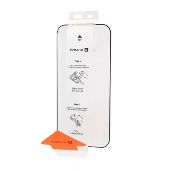Evelatus Apple iPhone 18 Pro Max Flip Glass Magic Easy Install ekrano apsauginis stiklas - juodas (didmeninė pakuotė)