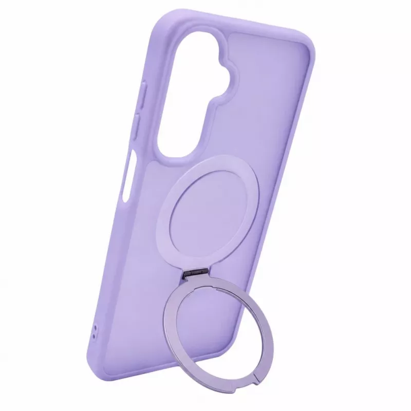 Evelatus Samsung Galaxy A17 4G / A17 5G Shield dėklas su MagSafe ir stoveliu, matinis žiedas, levandų violetinė