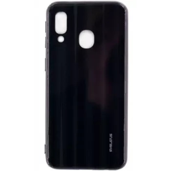 Evelatus Samsung Galaxy A20e Water Ripple Full Color Electroplating Tempered Glass Screen Protector Black