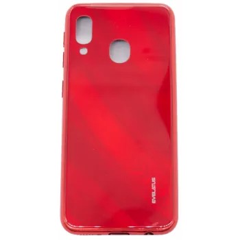 Evelatus Samsung Galaxy A20e vandens bangelių rašto pilnos spalvos elektrolitinio dengimo grūdinto stiklo ekrano apsauga raudona