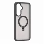 Evelatus Samsung Galaxy A37 / A36 Shield Case su MagSafe ir stovu, matinis dūminis pilkas