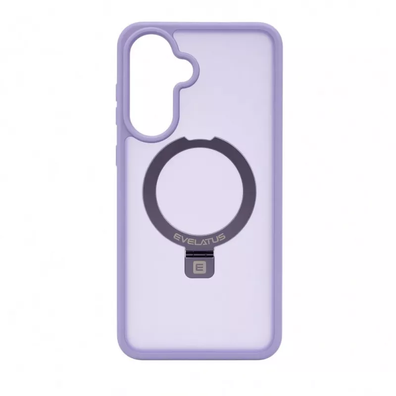 Evelatus Samsung Galaxy A57 apsauginis dėklas su MagSafe ir stoveliu, matinis žiedas, levandų violetinė