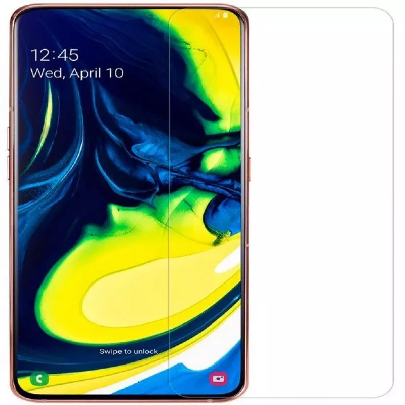 Evelatus Samsung Galaxy A80 0,33mm Flat Clear Tempered Glass Screen Protector with Japan Glue and Anti-Static Coating