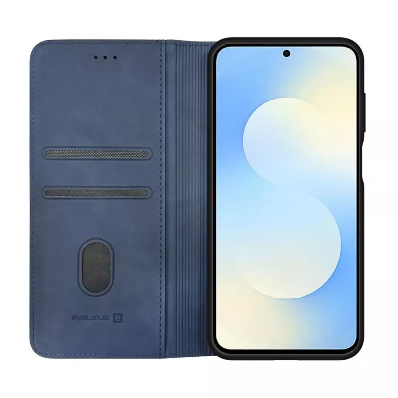 Evelatus Samsung Galaxy S26 FE knygelės dėklas mėlynas