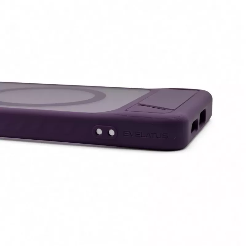 Evelatus Samsung Galaxy S26 guminis dėklas su MagSafe ir kojelė, violetinis