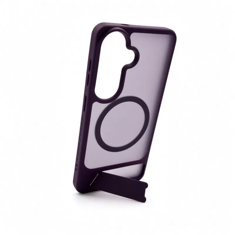 Evelatus Samsung Galaxy S26 guminis dėklas su MagSafe ir kojelė, violetinis