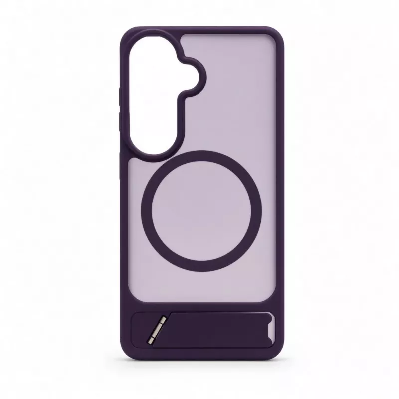 Evelatus Samsung Galaxy S26 guminis dėklas su MagSafe ir kojelė, violetinis
