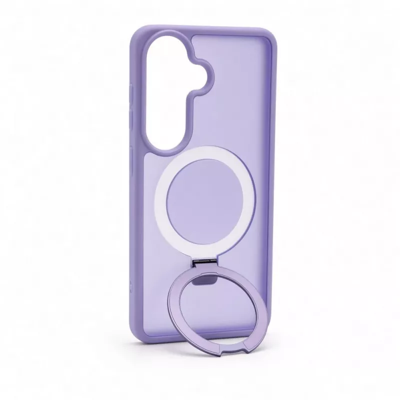 Evelatus Samsung Galaxy S26 Shield dėklas su MagSafe ir atrama, matinis žiedas, levandų violetinė