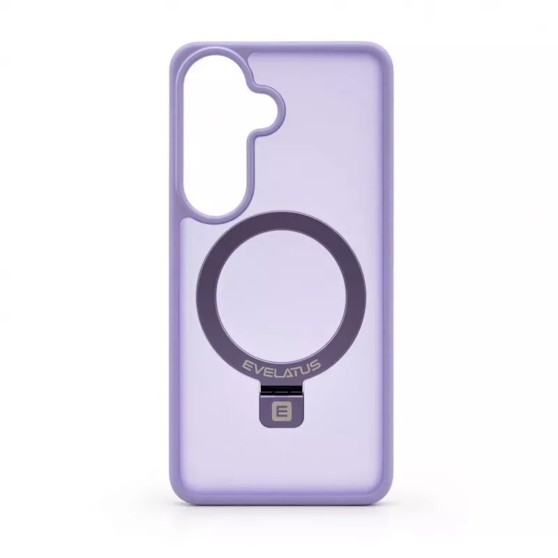 Evelatus Samsung Galaxy S26 Shield dėklas su MagSafe ir atrama, matinis žiedas, levandų violetinė